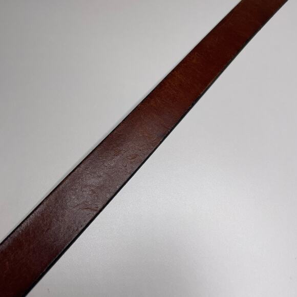 Men's Fossil Distressed Leather Belt Silver Buckle Embossed Logo Dark Brown 36 - Picture 15 of 15